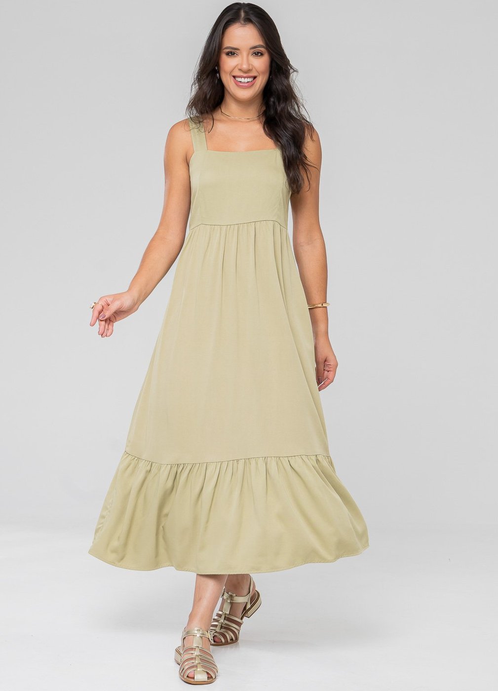 Vestido Aura Tuane Sarjado Liso