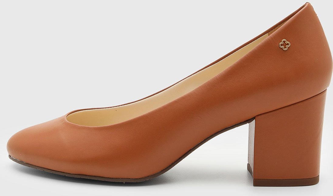 Scarpin Baixo Feminino Capodarte Salto Bloco Ponta Arredondada