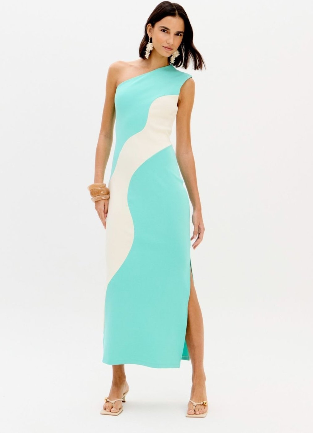 Imagem principal Vestido Super Midi Com Fenda Lateral Lança Perfume verde Lança Perfume verde