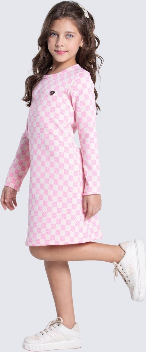 Imagem principal Infantil - Vestido Feminino em Jacquard Quadriculado VIDA COSTEIRA rosa VIDA COSTEIRA rosa