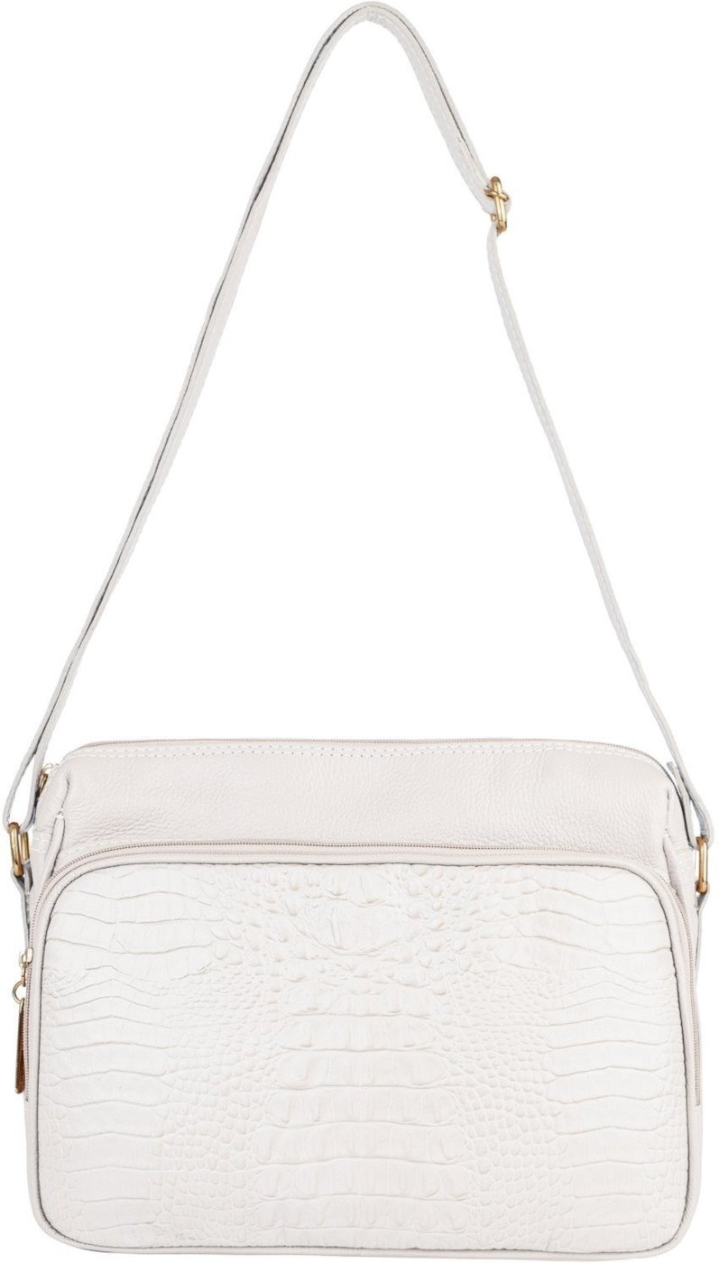 Imagem principal Bolsa de couro croco tiracolo Anita - Marfim Andrea Vinci caramelo Andrea Vinci caramelo