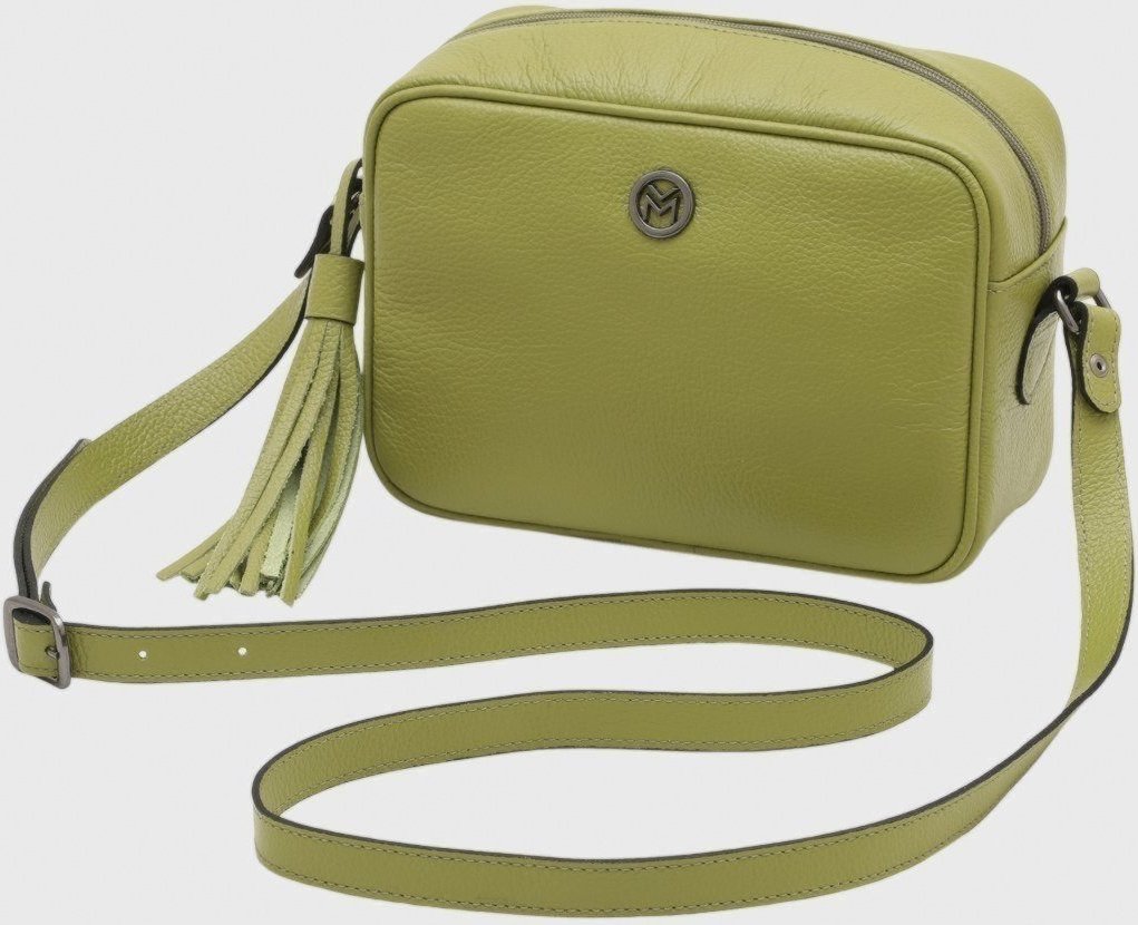 Bolsa Transversal de Couro Mariart Titânio Avocado
