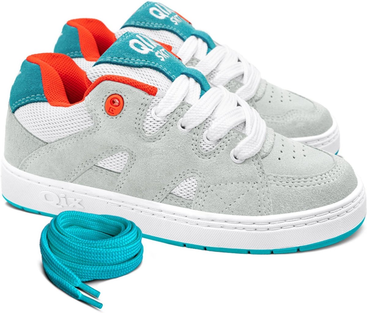 Imagem principal Tênis Qix Plaza Branco Laranja Azul Cinza cinza azul Qix cinza azul