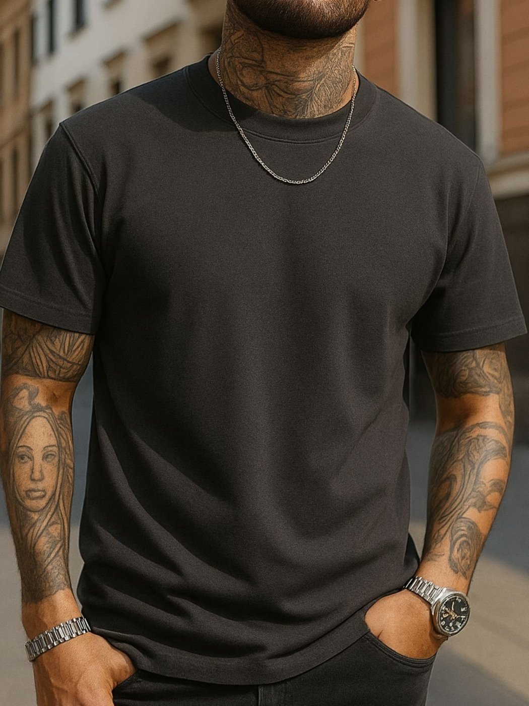 Imagem principal Camiseta Básica Safira Moda Algodão Chumbo cinza Safira Moda cinza