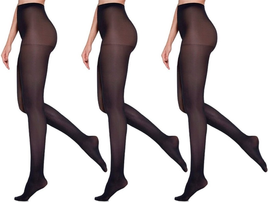 Kit com 3 Meias Calças Fio 40 Opaca Loba