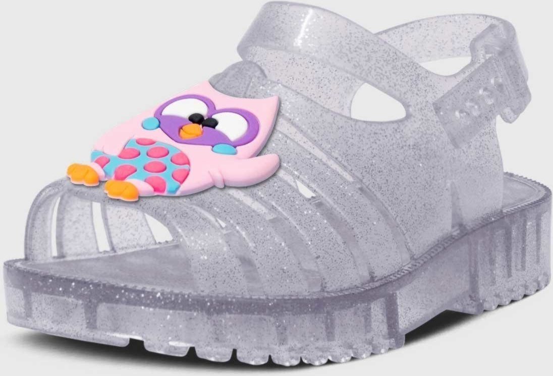 Imagem principal Infantil - Sandália Rasteira Pópidi Menina Emborrachada Coruja Glitter prata Pópidí prata