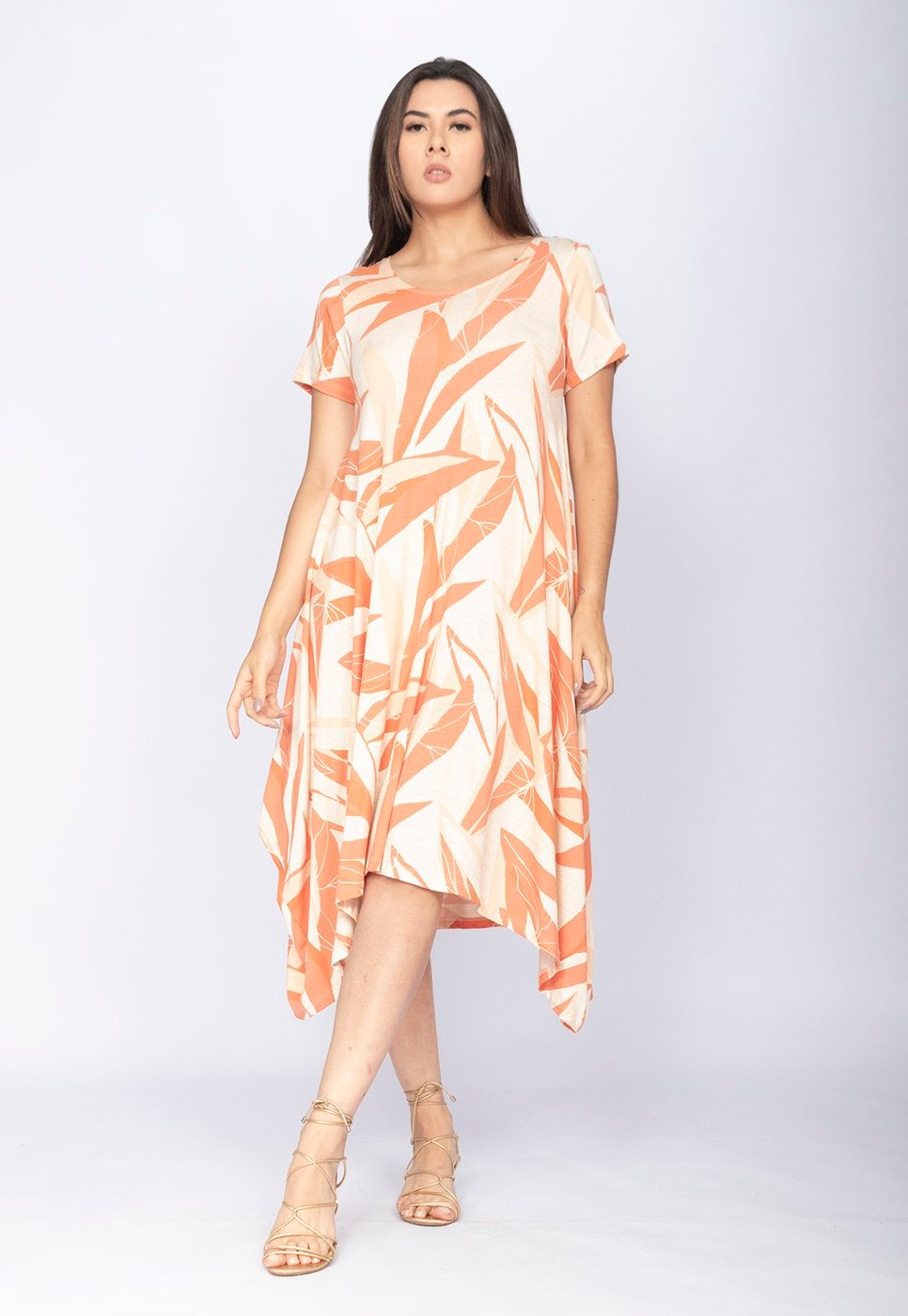 Vestido CabanaFree Saruel Malha Manga Curta Estampa Selvagem