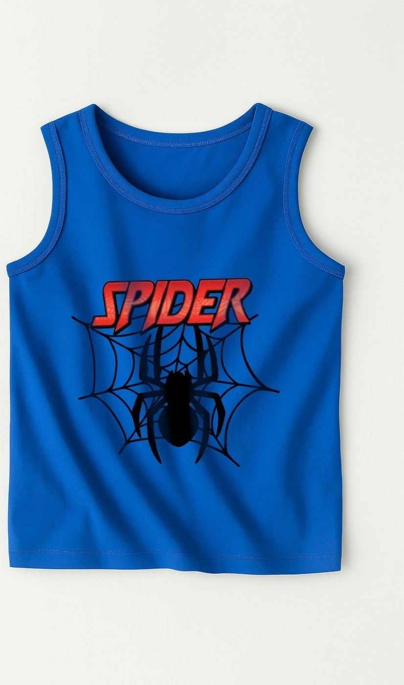 Imagem principal Infantil - Camiseta Regata Masculina Algodão Royal - Aranha Babei no Look azul Babei no Look azul