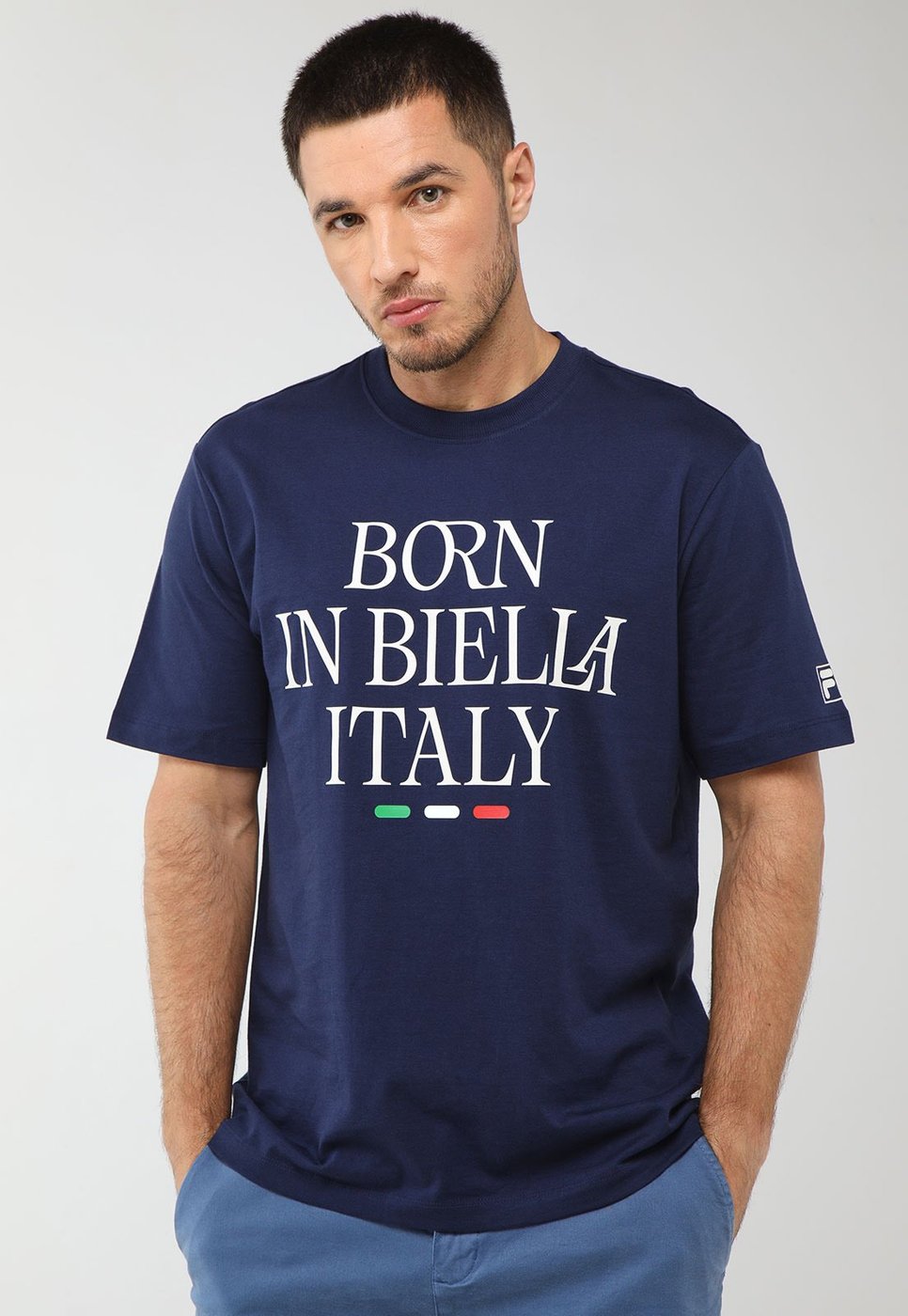 Imagem principal Camiseta Masculina Fila Comfort Born In Biella azul marinho Fila azul marinho