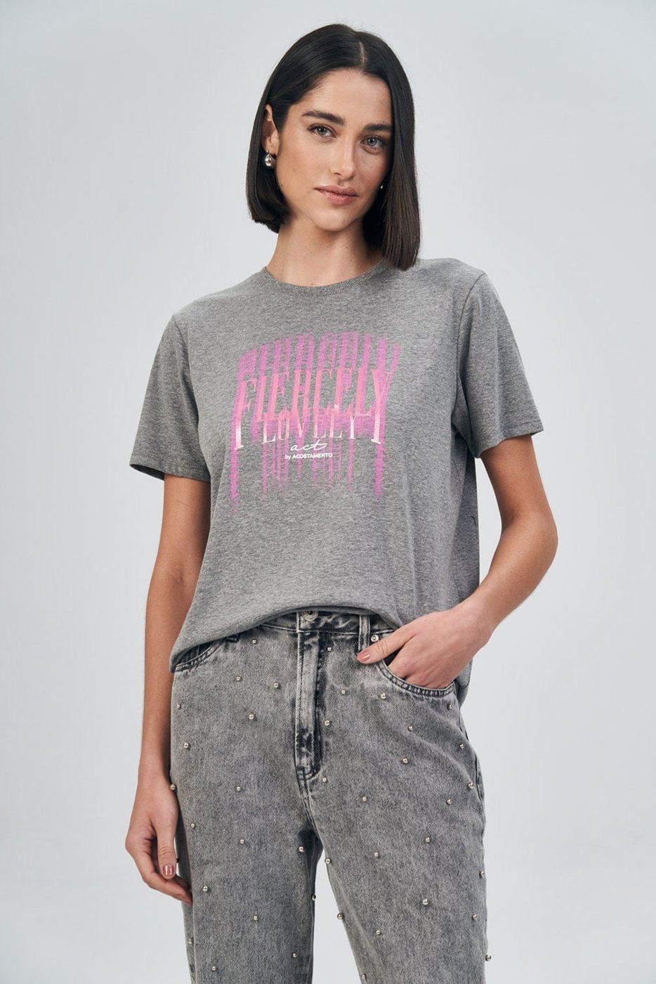Imagem principal T-Shirt Glitch Effect Feminina Acostamento ACT FEMININO rosa ACT FEMININO rosa
