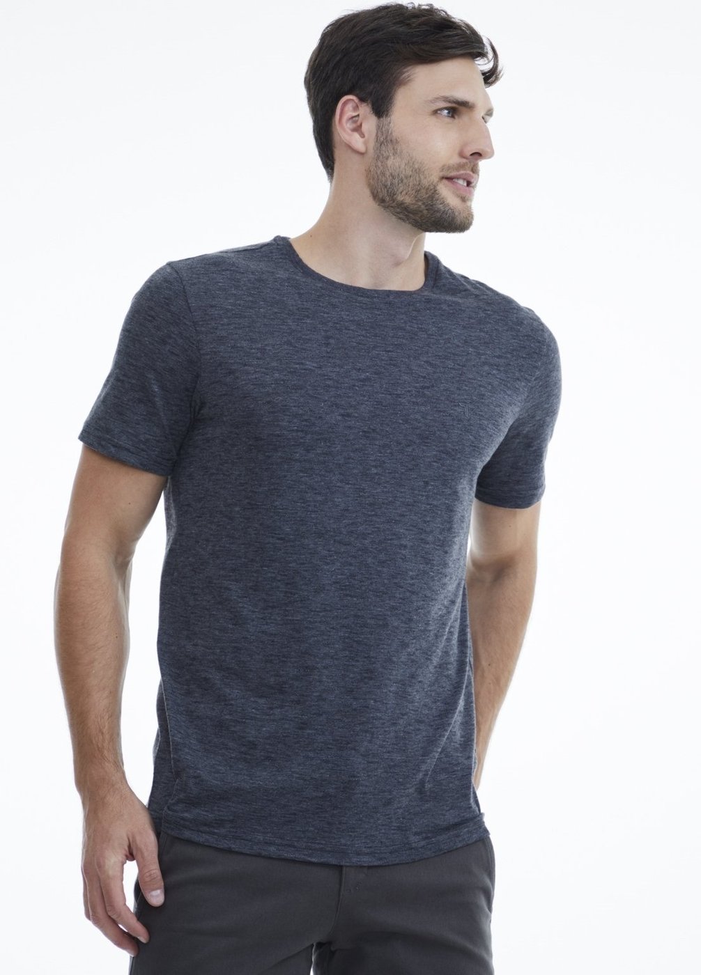 Imagem principal Camiseta Traymon Slim Gola Redonda Mescla preto Traymon preto