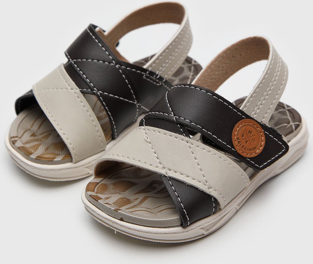 Imagem principal Infantil - Sandália Molekinho Tiras Cruzadas e Preta cinza MOLEKINHO cinza