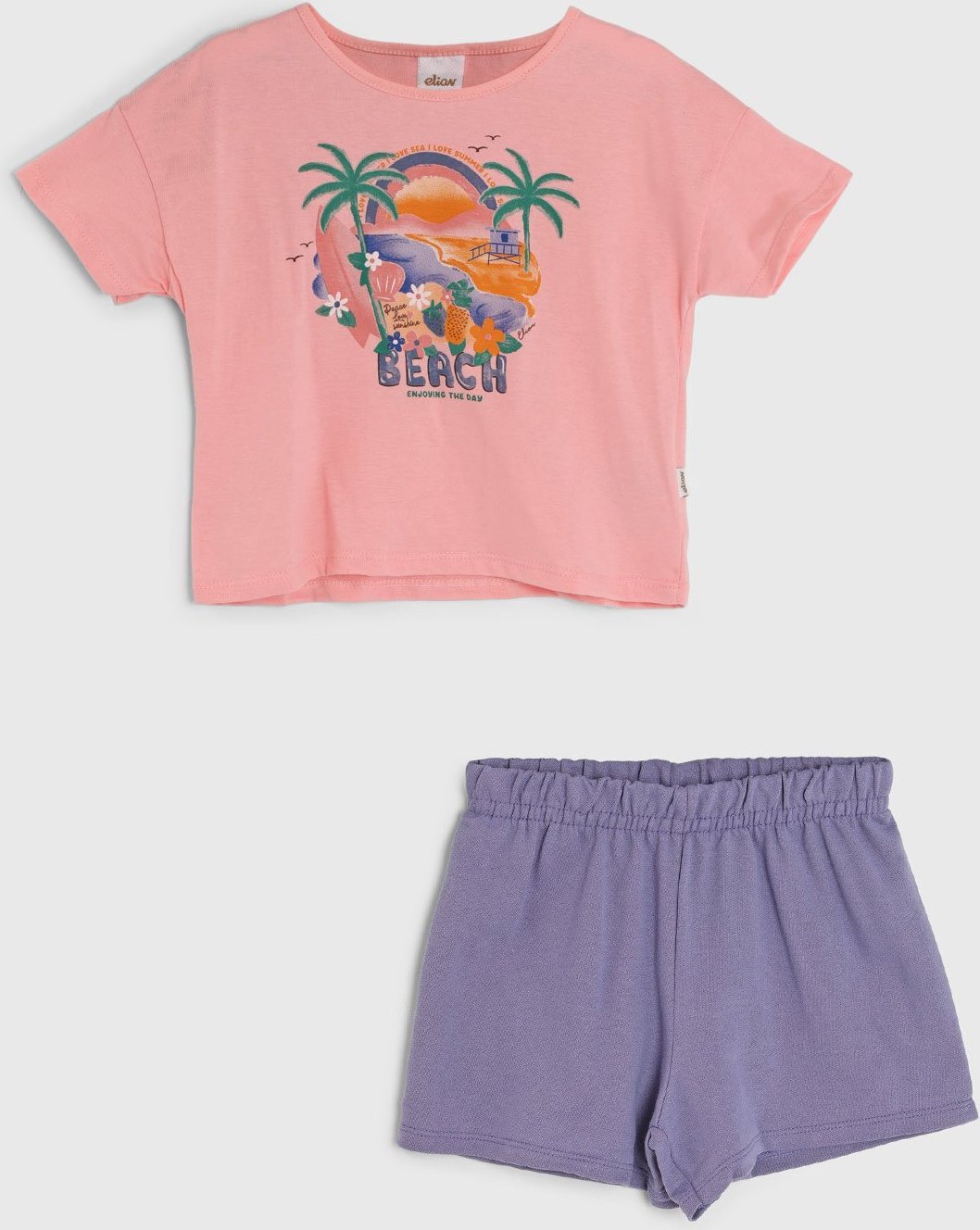 Imagem principal Infantil - Conjunto Curto Elian Estampa Tropical rosa Elian rosa