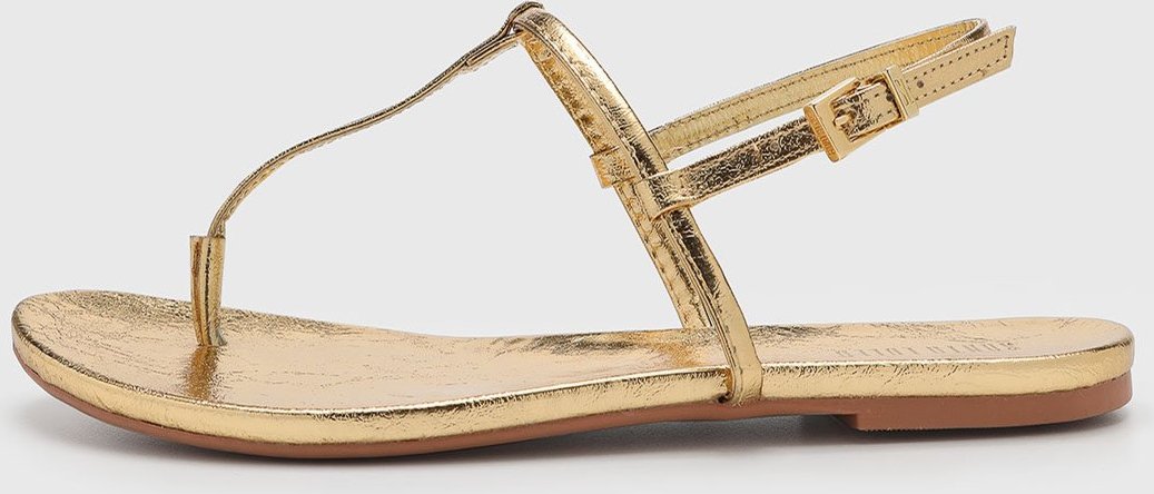 Rasteira Feminina Santa Lolla Metalizada Dourada