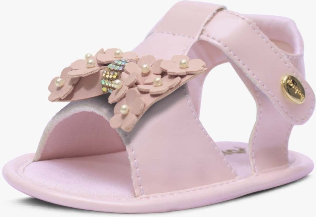 Infantil - Sandalia Casual Pópidi Menina Recem Nascido Laço Flores