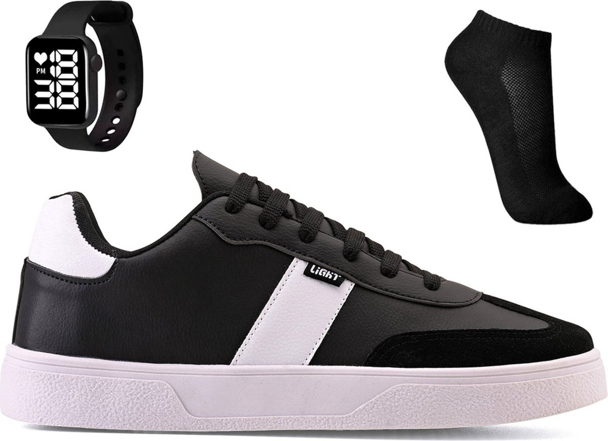 Imagem principal Tenis Casual Masculino Adulto Classico Basico Light Original + Meia e Relogio Digital CALCADOS LGHT LIGHT branco CALCADOS LGHT LIGHT branco