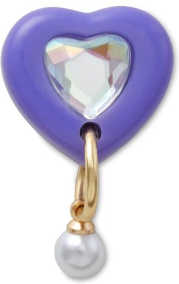 Infantil - Jibbitz™ Coração Roxo com Pérola