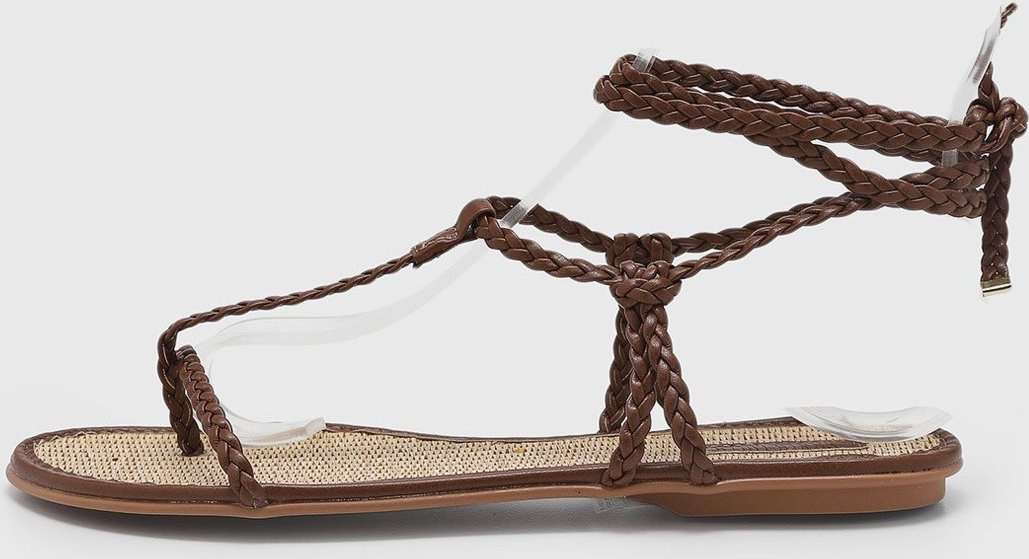 Imagem principal Rasteira Feminina Santa Lolla Tiras Trançadas marrom Santa Lolla marrom