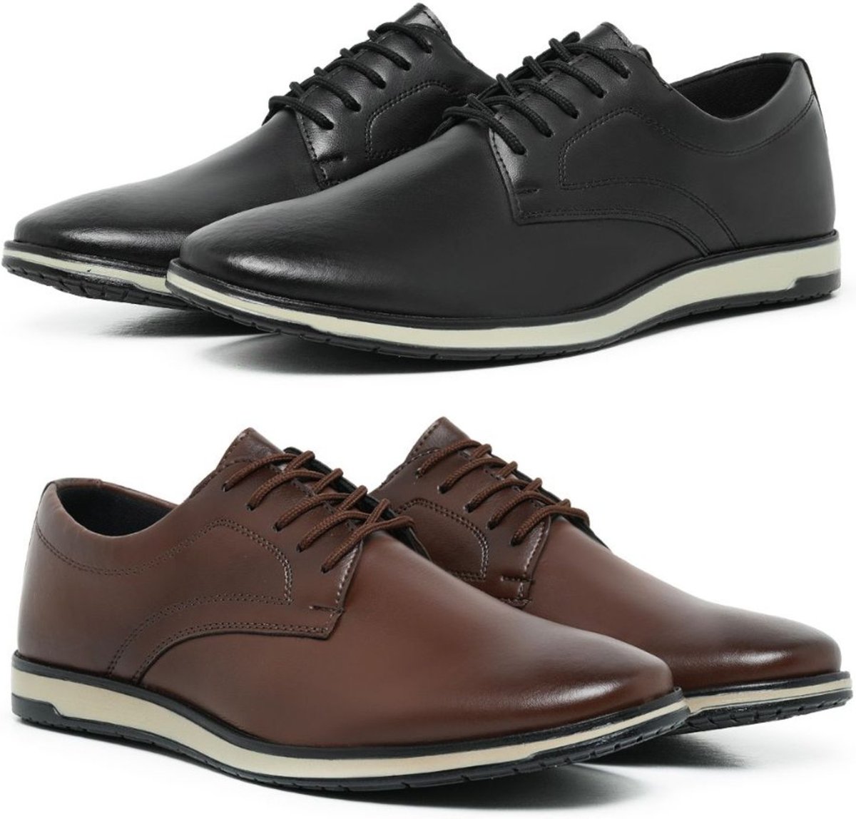 Imagem principal Kit 2 Sapato Oxford Social Casual Moderno Masculino Confortável Bia Ramos marrom/preto Bia Ramos marrom/preto