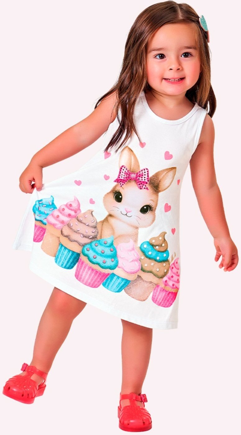 Infantil - Vestido Menina Coelhinho