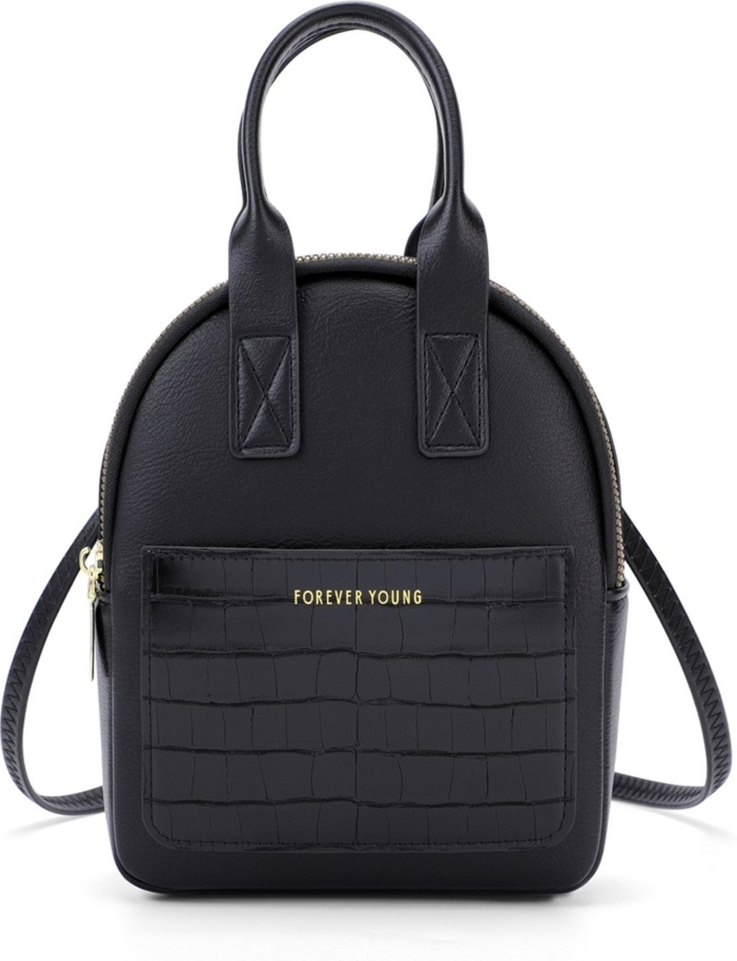 Imagem principal Mini Mochila Bolsa Feminina Transversal Tiracolo Preta Perfect For You preto Perfect For You preto