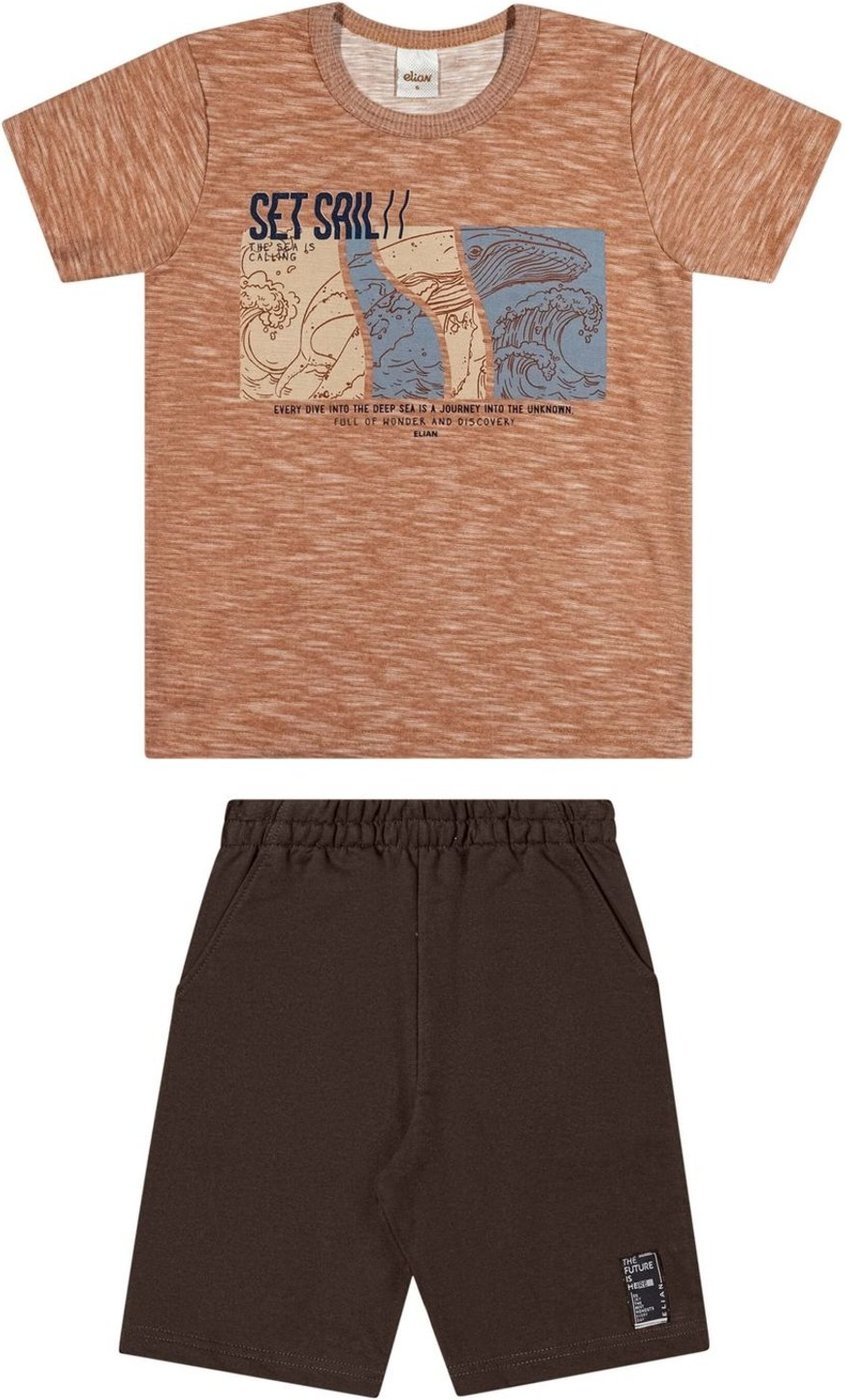 Imagem principal Infantil - Conjunto Menino Baleia Puff Elian marrom Elian marrom