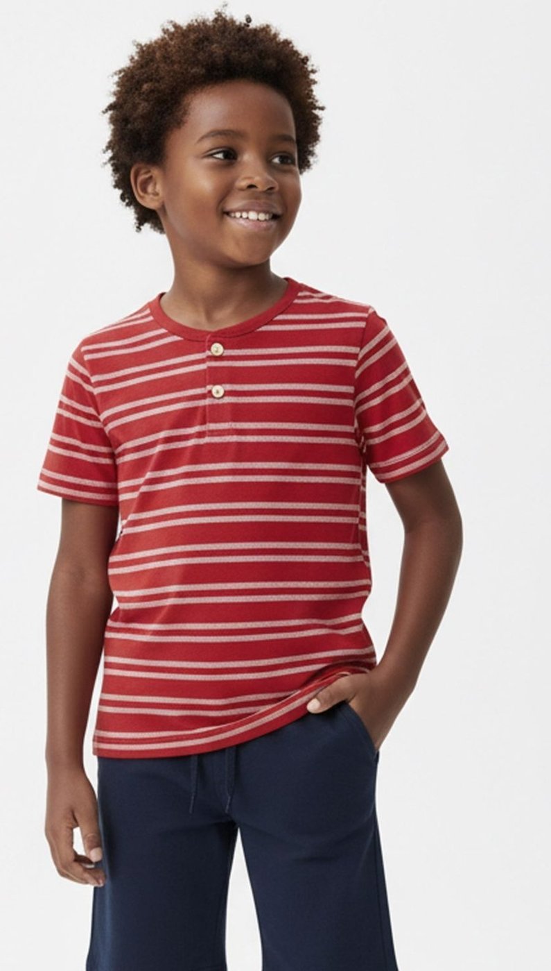 Imagem principal Infantil - Camiseta Menino Listras e Botões Elian vermelho Elian vermelho