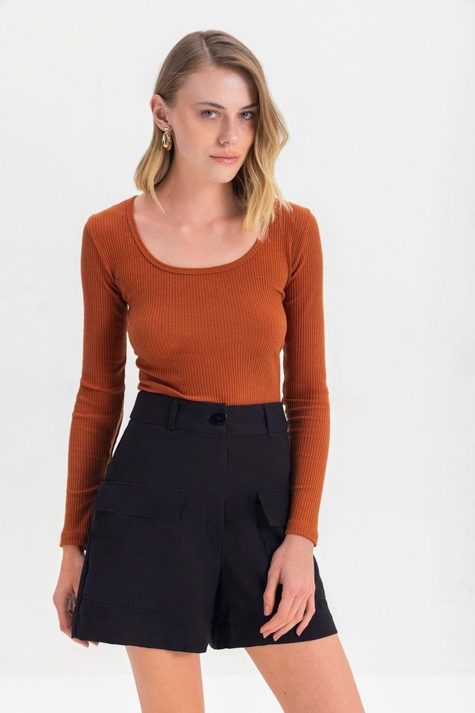 Blusa Feminina Decote Quadrado Essendi Médio