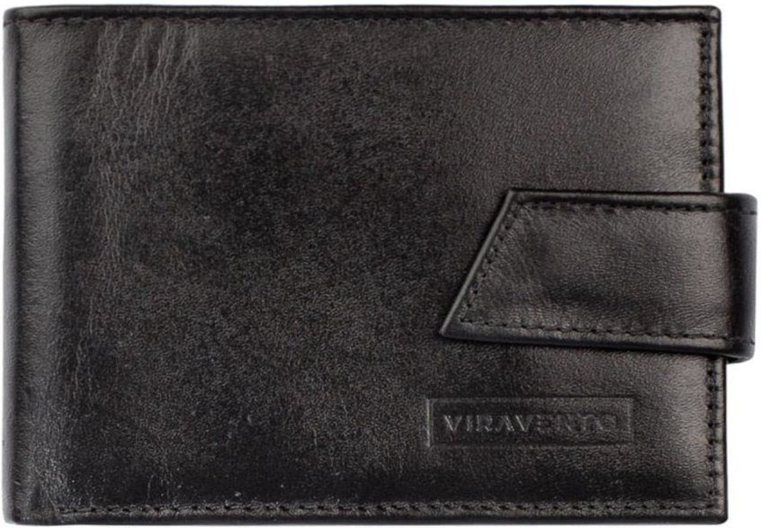 Imagem principal Carteira masculina de couro italiano com botão Matt Vira Vento preto Vira Vento preto