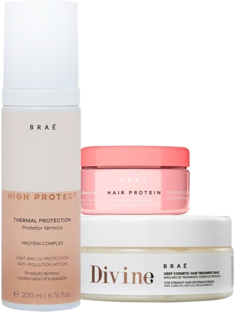 Imagem principal Kit Braé High Protect Thermal Divine Máscara e Hair Protein (3 produtos) multicolorido BRAÉ multicolorido