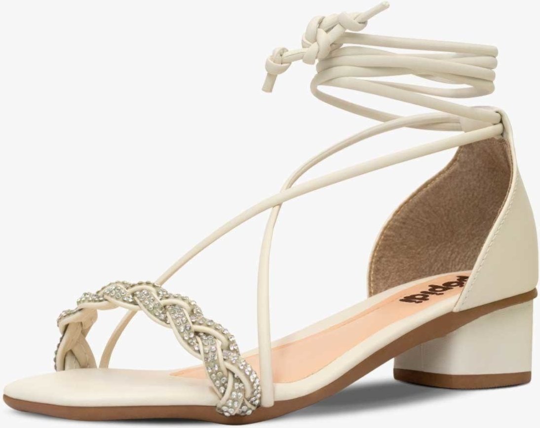 Infantil - Sandalia Saltinho Pópidi Tira Tornozelo Strass Off White