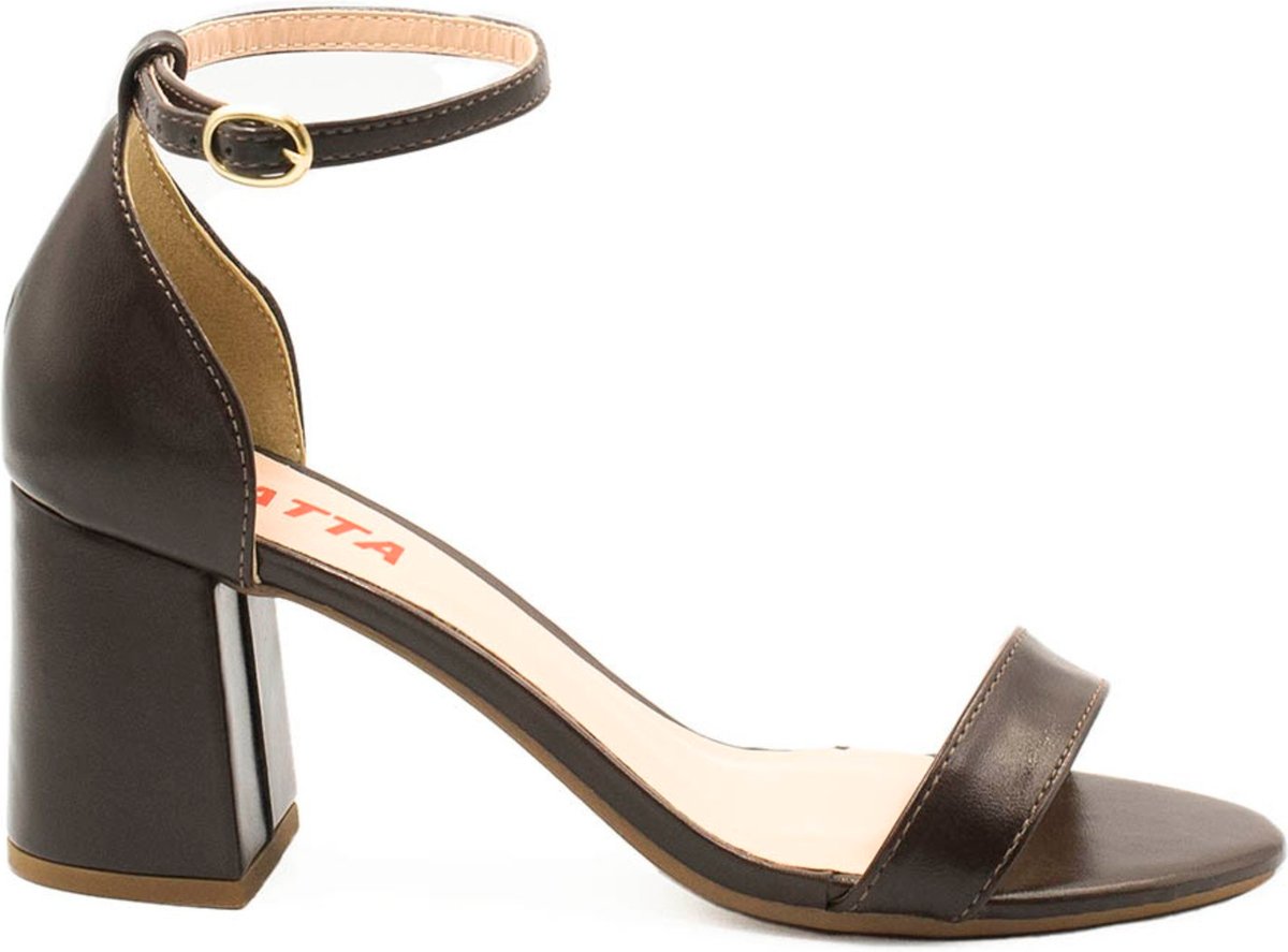 Sandália Zatta Salto Bloco Médio Suzana Marrom