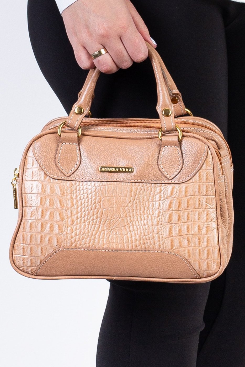 Imagem principal Bolsa Andrea Vinci Pequena De Couro Croco Olívia preto Andrea Vinci preto