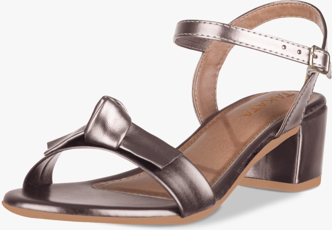 Imagem principal Sandália Feminina Salto Baixo Bloco Grosso Casual Confortável Laço Nó Metalizada TAKATA BY RAFAEL TAKATA prata velho TAKATA BY RAFAEL TAKATA prata velho