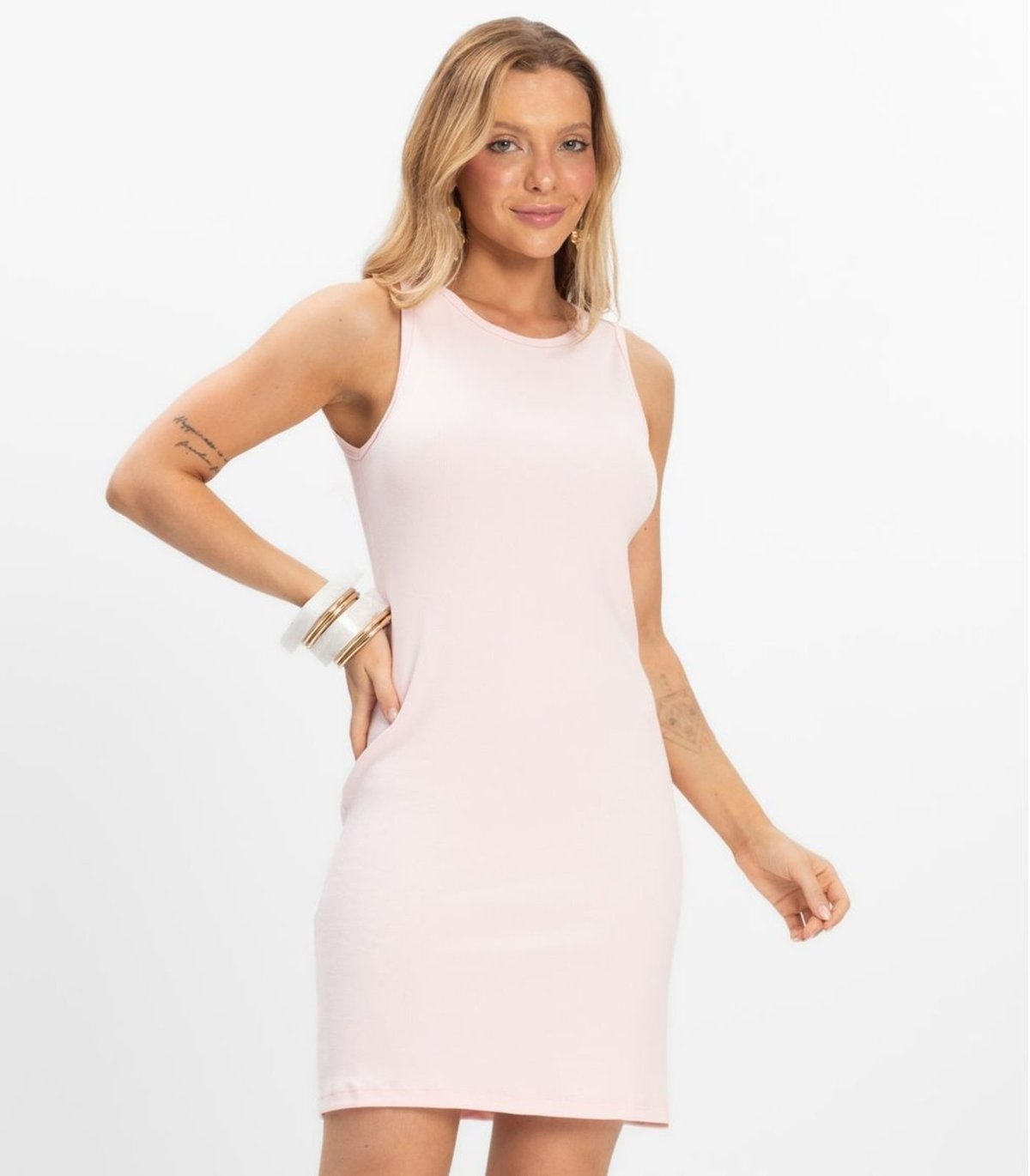 Vestido Feminino em Ribana Canelada Infinita Cor