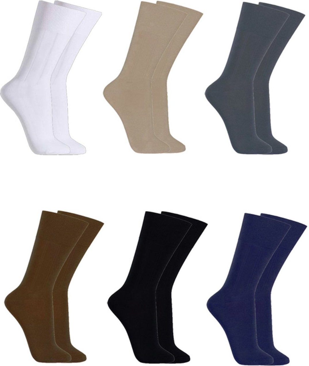 Kit Com 6 Pares de Meias Sociais Microfibra - Sortido Colorido