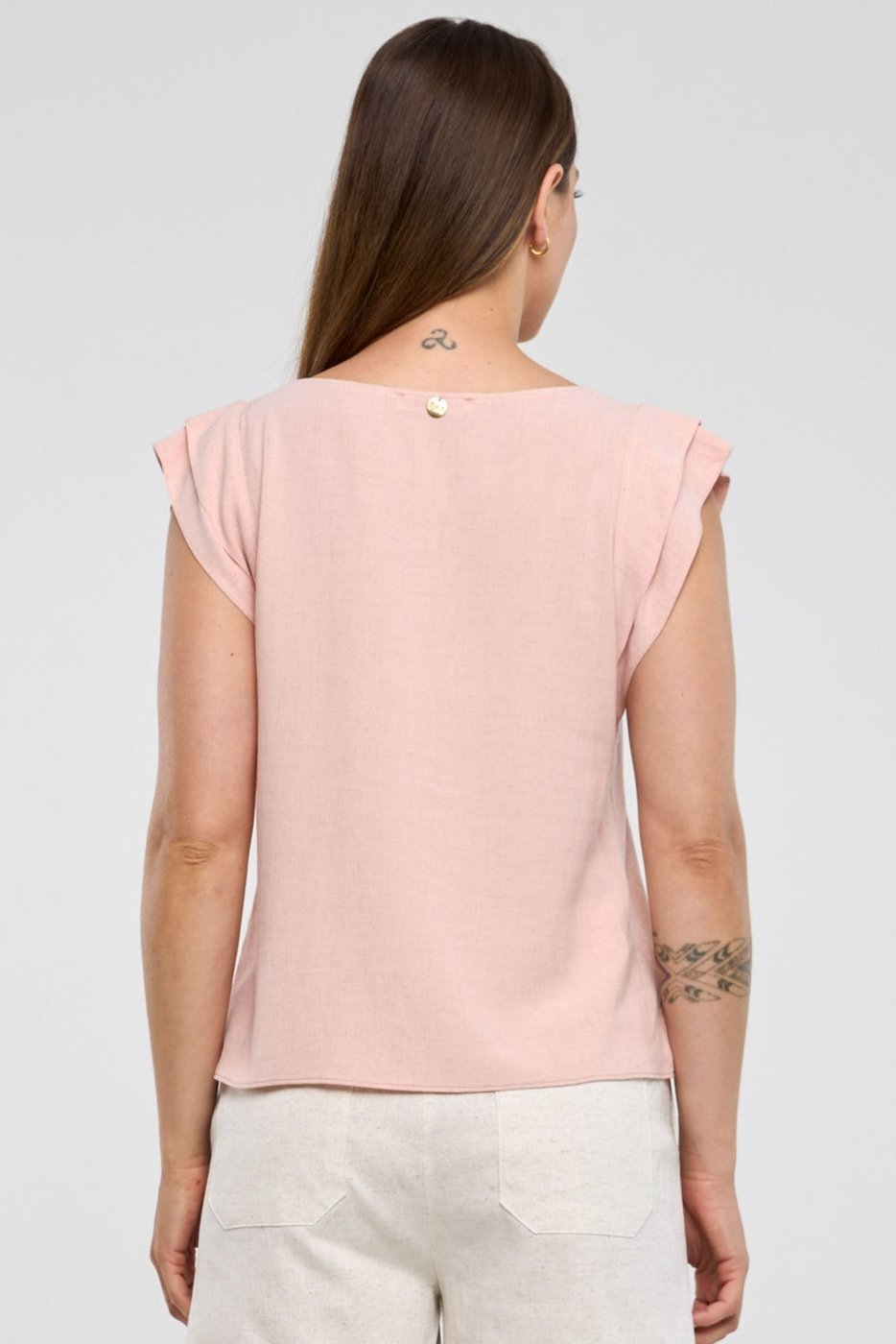 Imagem principal Blusa PKS Manga Curta Viscose Com Linho Rosê rosa PKS rosa