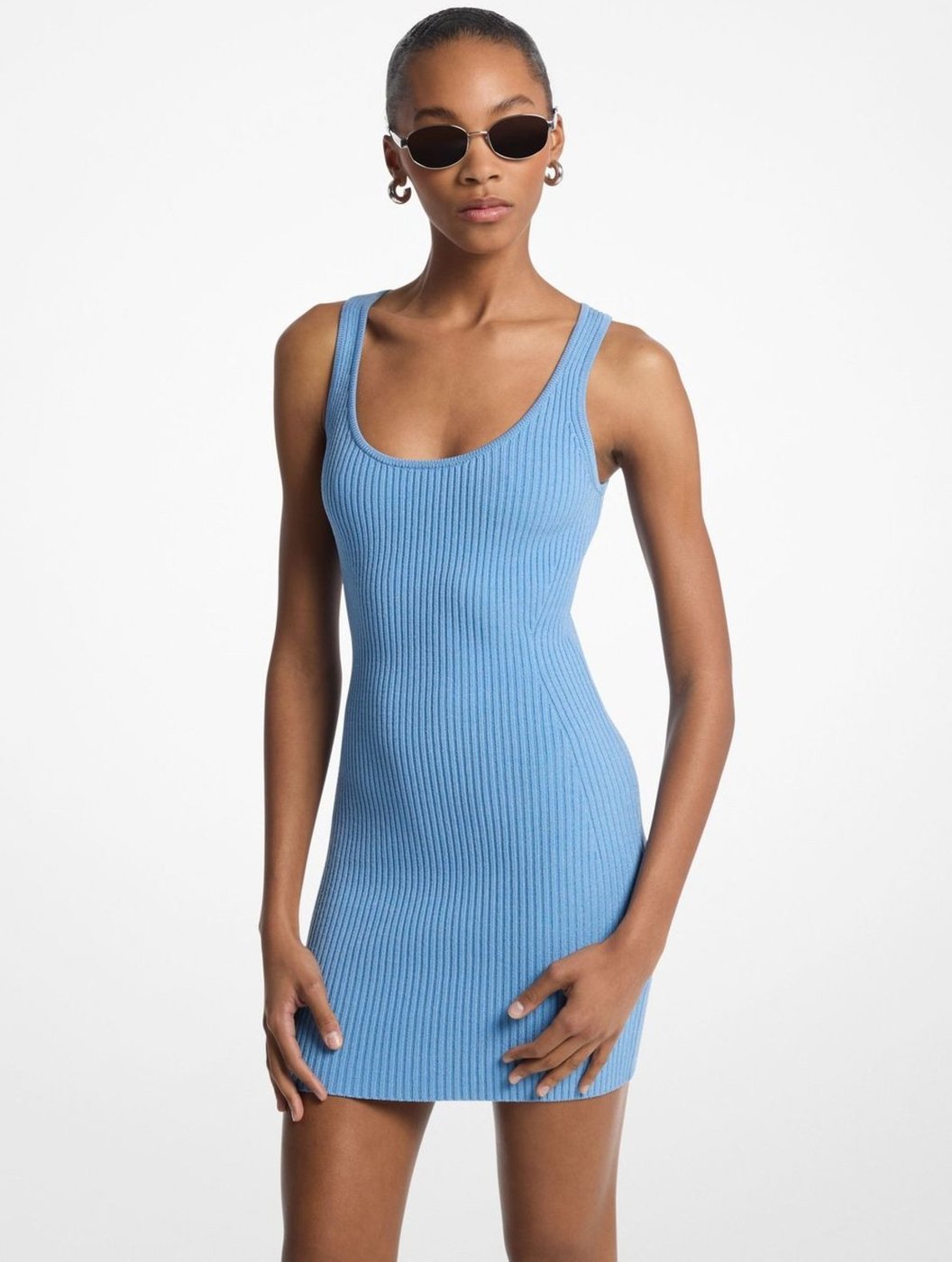 Imagem principal Vestido Curto Em Viscose Ms5830i33d474 Michael Kors azul Michael Kors azul