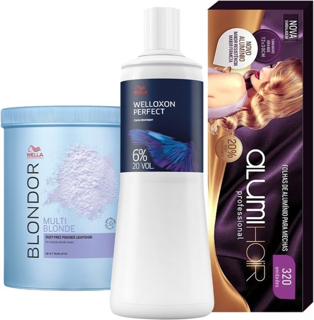 Imagem principal Kit Wella Professionals Blondor Welloxon Perfect 6% 20V AlumiHair (3 produtos) multicolorido WELLA PROFESSIONALS multicolorido