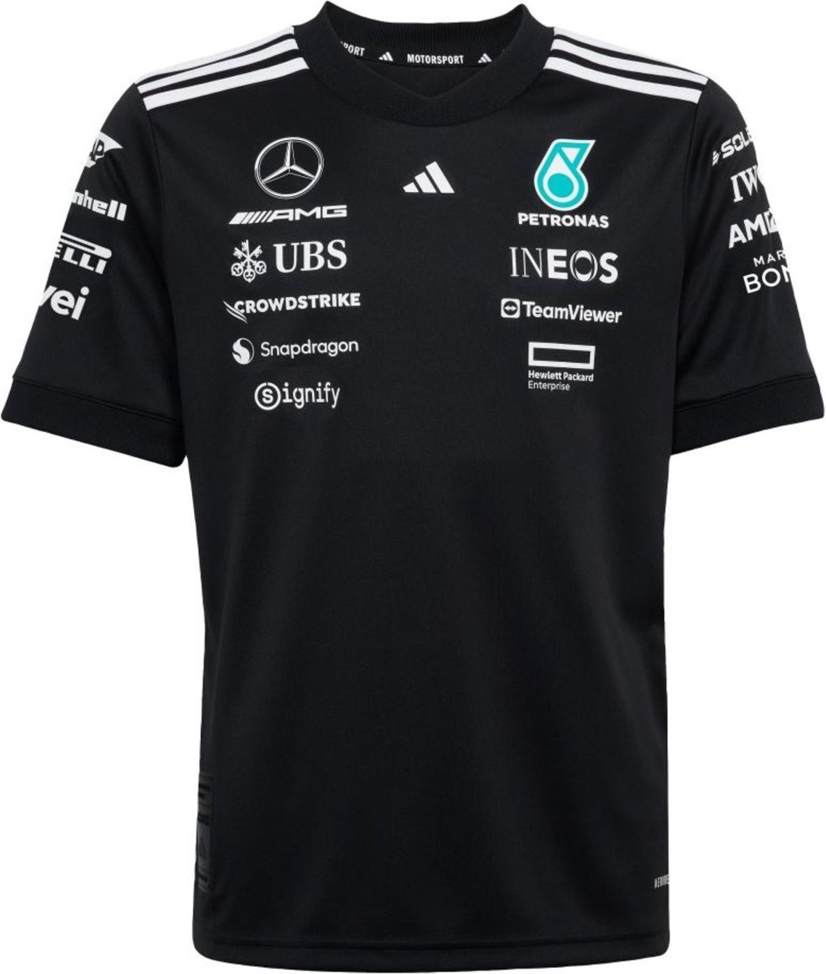 Infantil - Camisa Mercedes - AMG Petronas Formula One Team White Black adidas Performance Preto