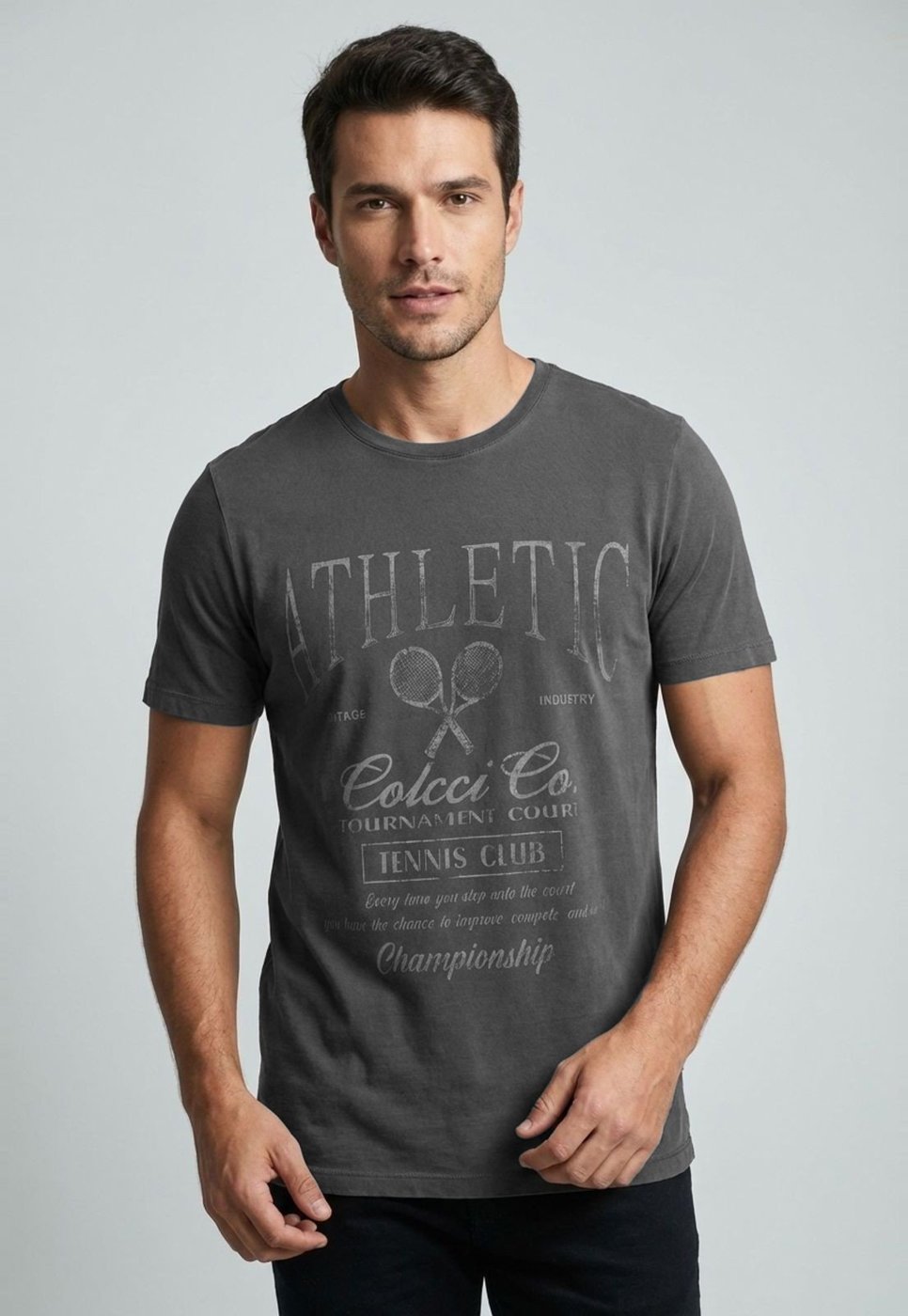 Imagem principal Camiseta Masculina Colcci Estampa Tennis Grafite cinza Colcci cinza