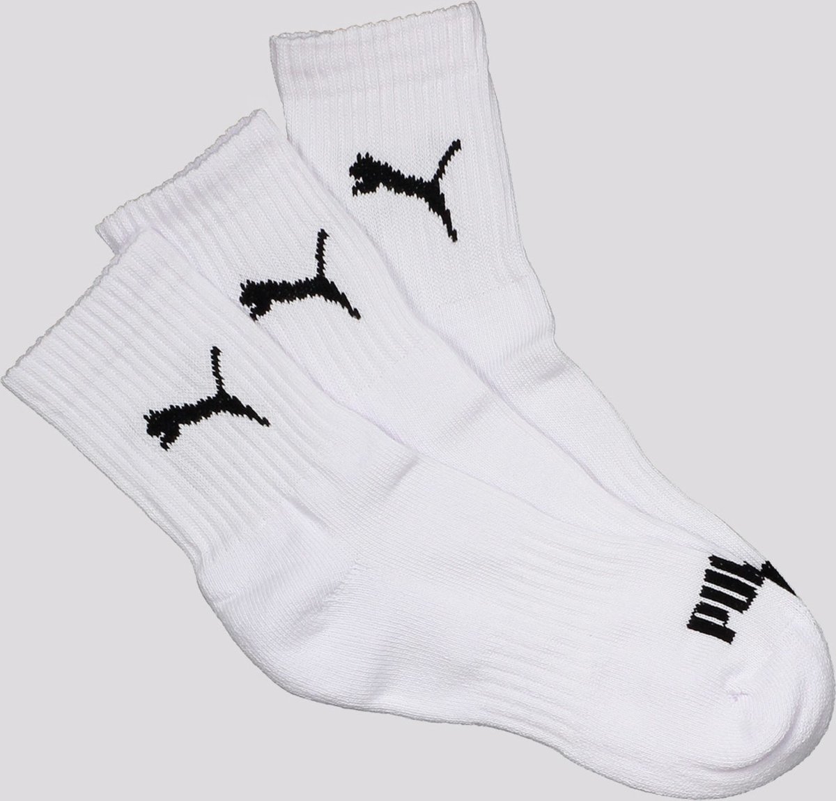 Kit Meia Puma Cano Médio 3 Pares Feminina Branca
