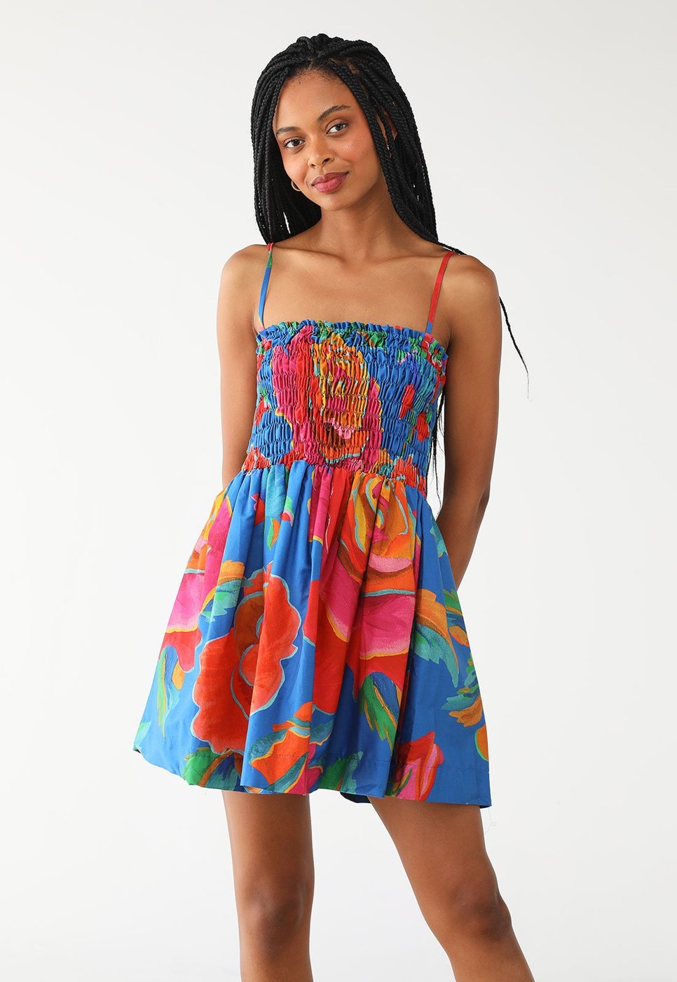 Vestido FARM Curto Rosas Pintadas