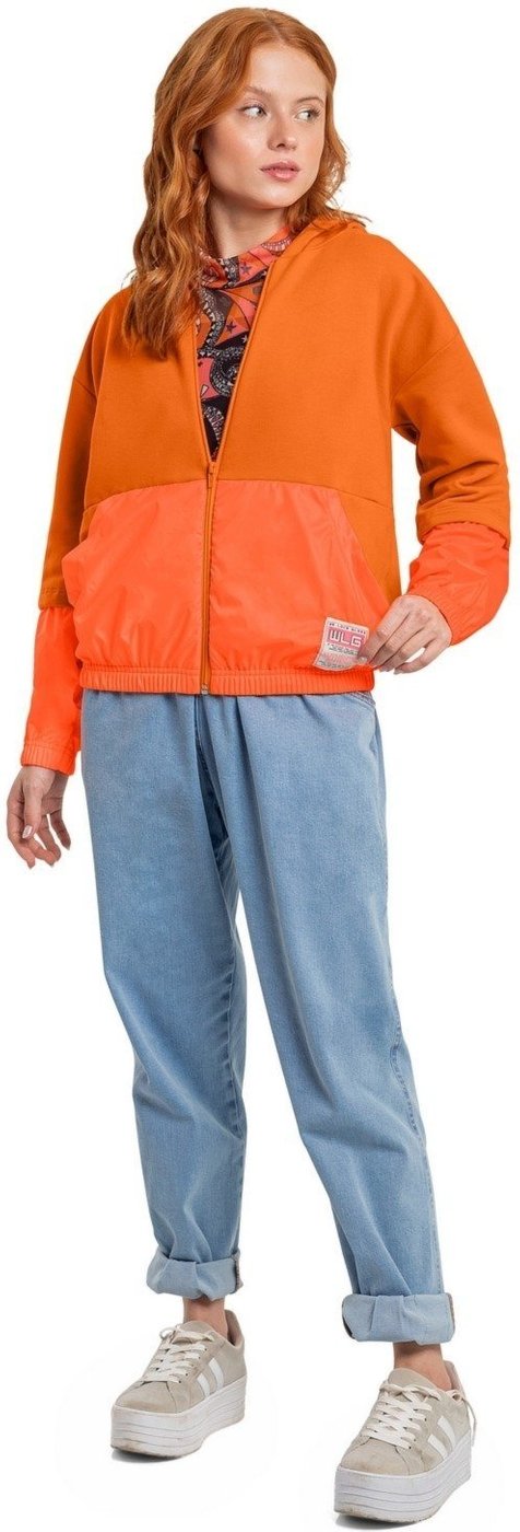 Imagem principal Infantil - Jaqueta Juvenil em Moletom para Menina Gloss laranja Gloss laranja