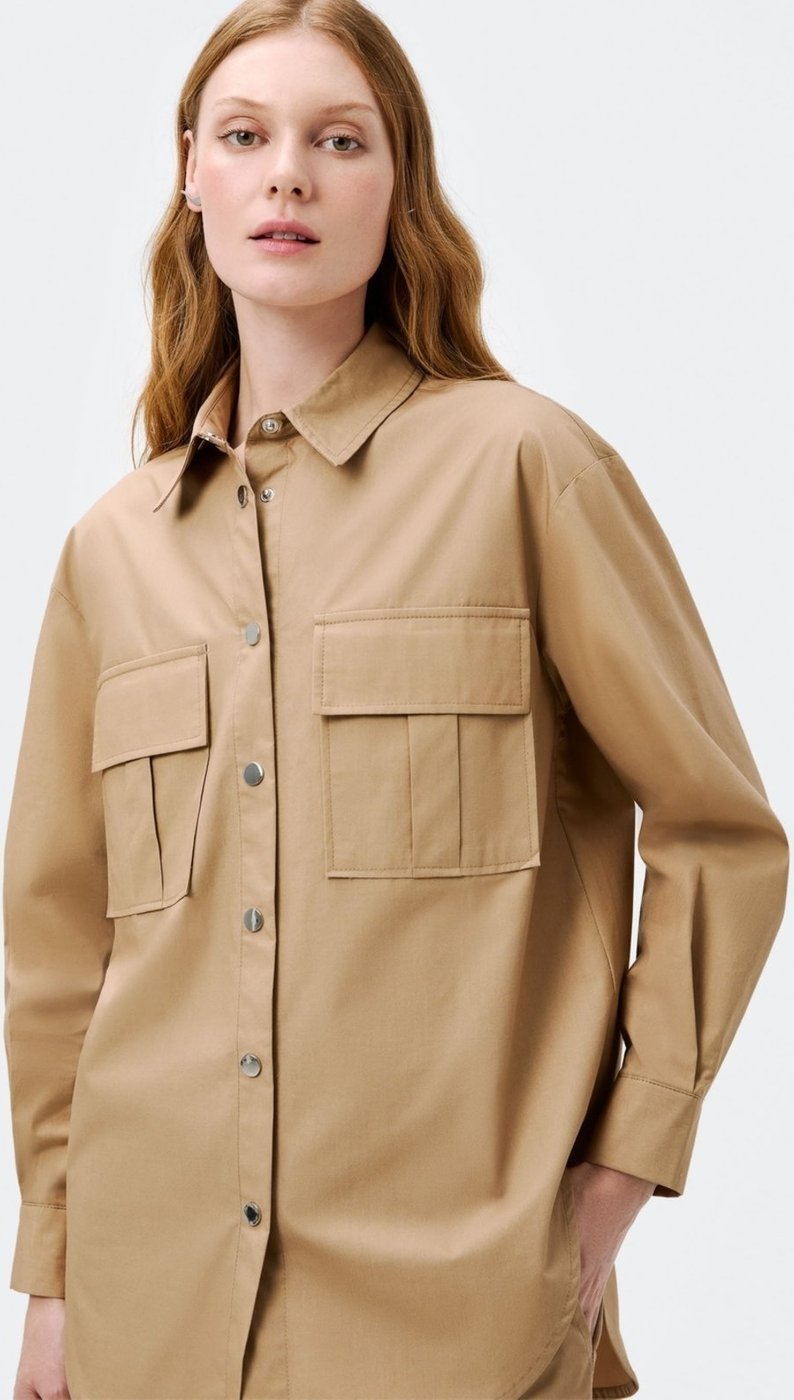 Imagem principal Camisa Feminina Manga Longa Com Bolso off-white off-white