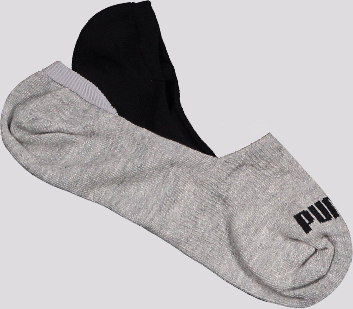 Kit Meia Puma Invisível 2 Pares Cinza e Preta