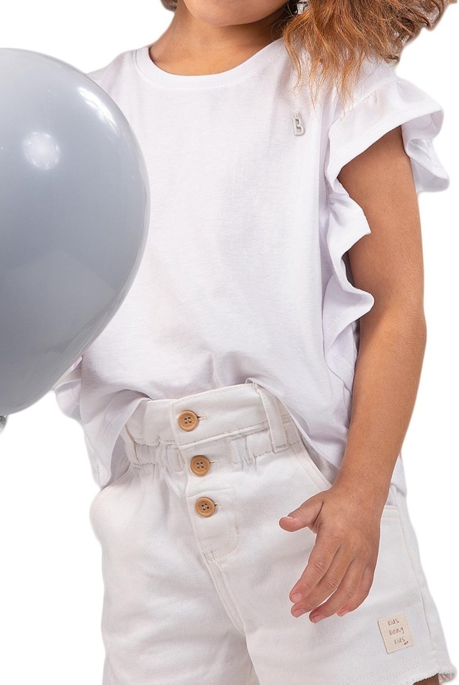 Infantil - Short Sarja Moletom Off White Bugbee Off-white