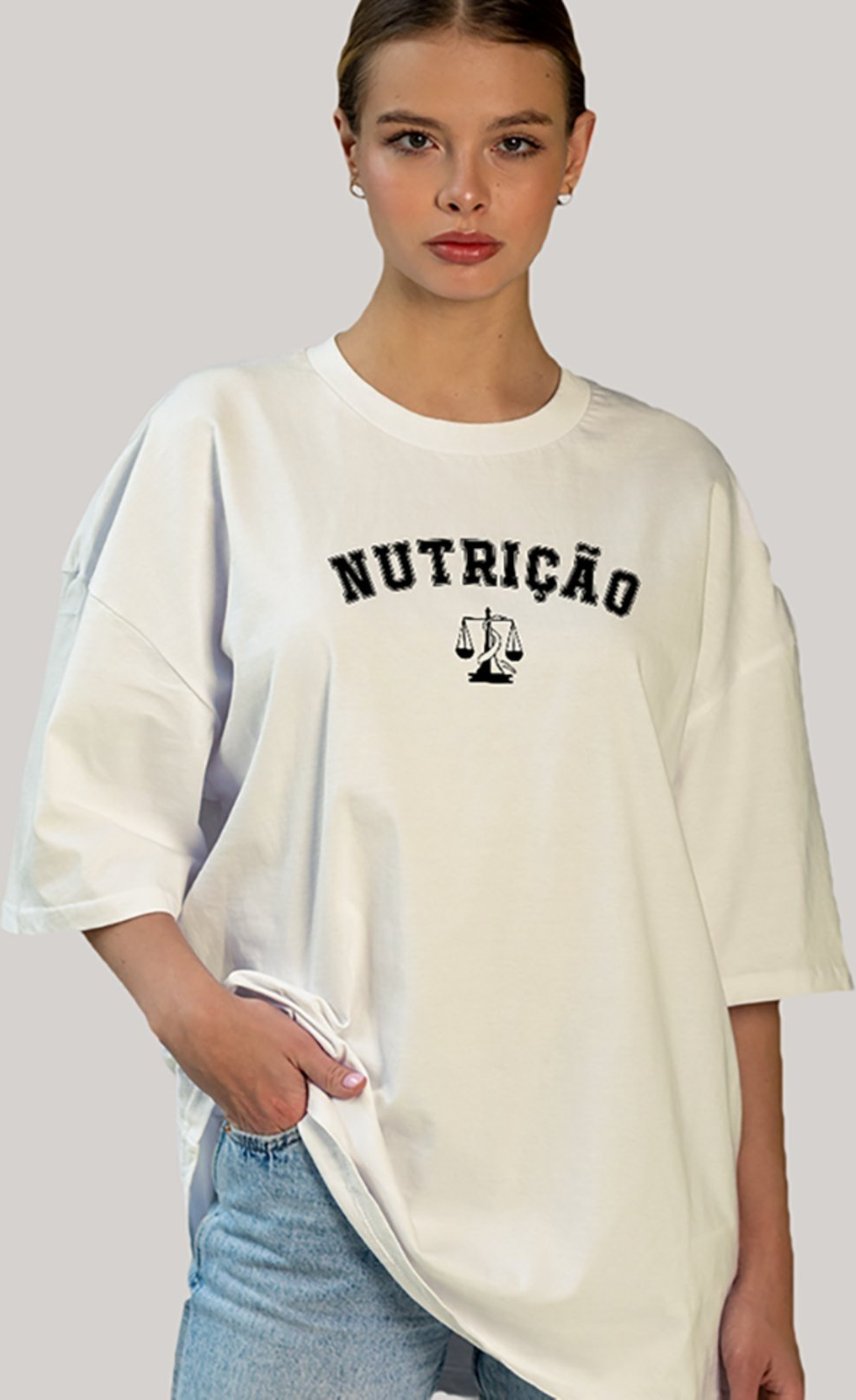 Imagem principal Camiseta Ousy Unissex Profissão Nutrição Arte Expressiva Equilíbrio Nutricional Oversized Off White off-white white ousy off-white white