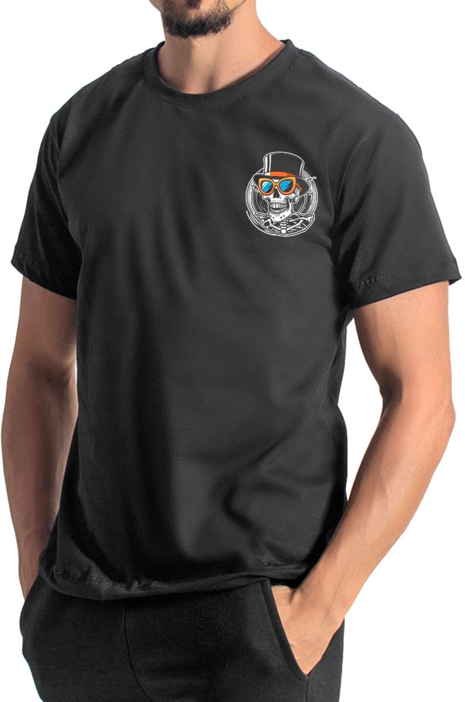 Camisa Masculina Algodão Camiseta Estampada Casual Arte Cartola