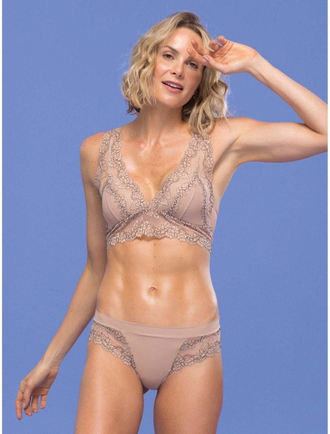 Imagem principal Calcinha Biquíni Microfibra Renda Première Signature Nude/Preto Preto Loungerie preto nude Loungerie preto nude